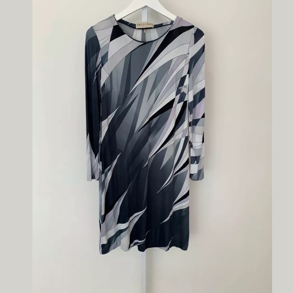EMILIO PUCCI BLACK MULTI DRESS MODEL 46RL22 SIZE IT 42 / US 8 - Picture 2 of 16